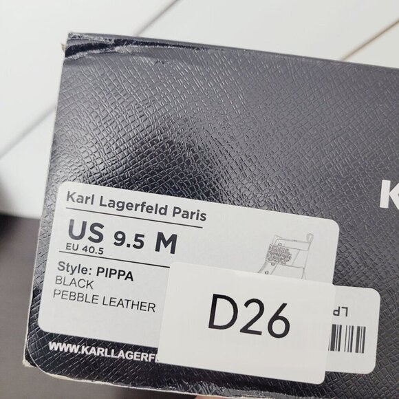 NEW Karl Lagerfeld Paris Women's 9.5 Pippa Black Leather Combat Boots// 10PT - Picture 9 of 9